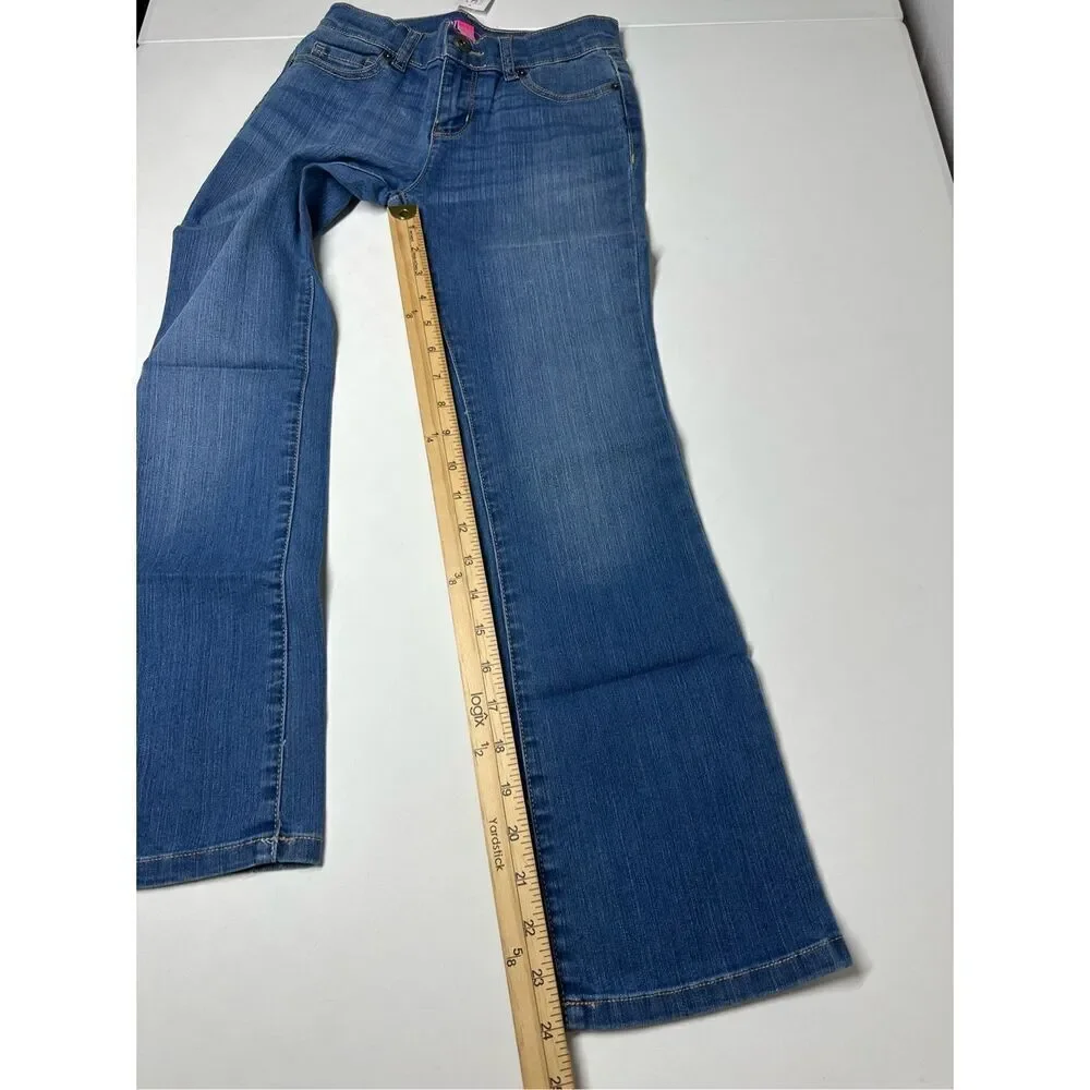 NWT THE CHILDREN'S PLACE Indigo Stone Blue Bootcut Jeans Sz 10 Adjustable Waist